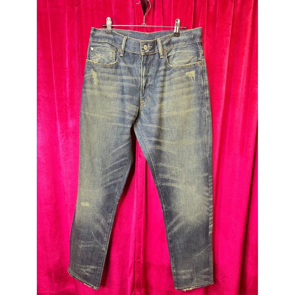 Denim & Supply Ralph Lauren Mens Distressed Straight Leg Jeans Blue 34x30
